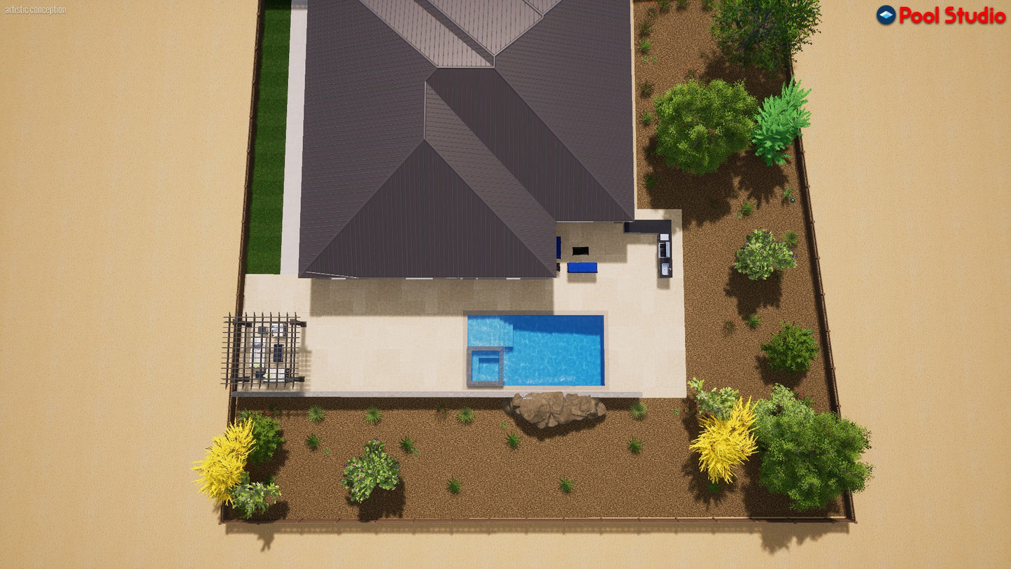 "First Class" LUXURY CUSTOM 3D POOL DESIGN FOR POOL BUILDER CLIENT