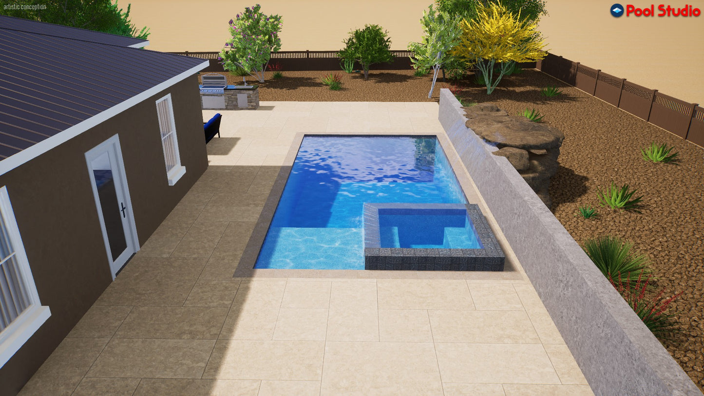 "First Class" LUXURY CUSTOM 3D POOL DESIGN FOR POOL BUILDER CLIENT