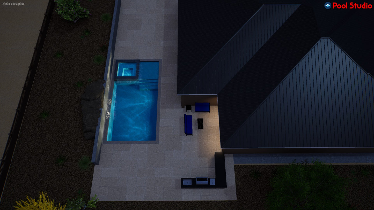 "First Class" LUXURY CUSTOM 3D POOL DESIGN FOR POOL BUILDER CLIENT