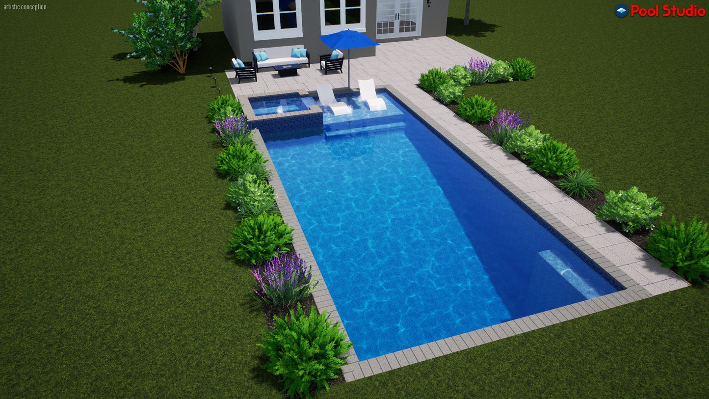 "Farrell" LUXURY CUSTOM 3D POOL DESIGN FOR POOL BUILDER CLIENT