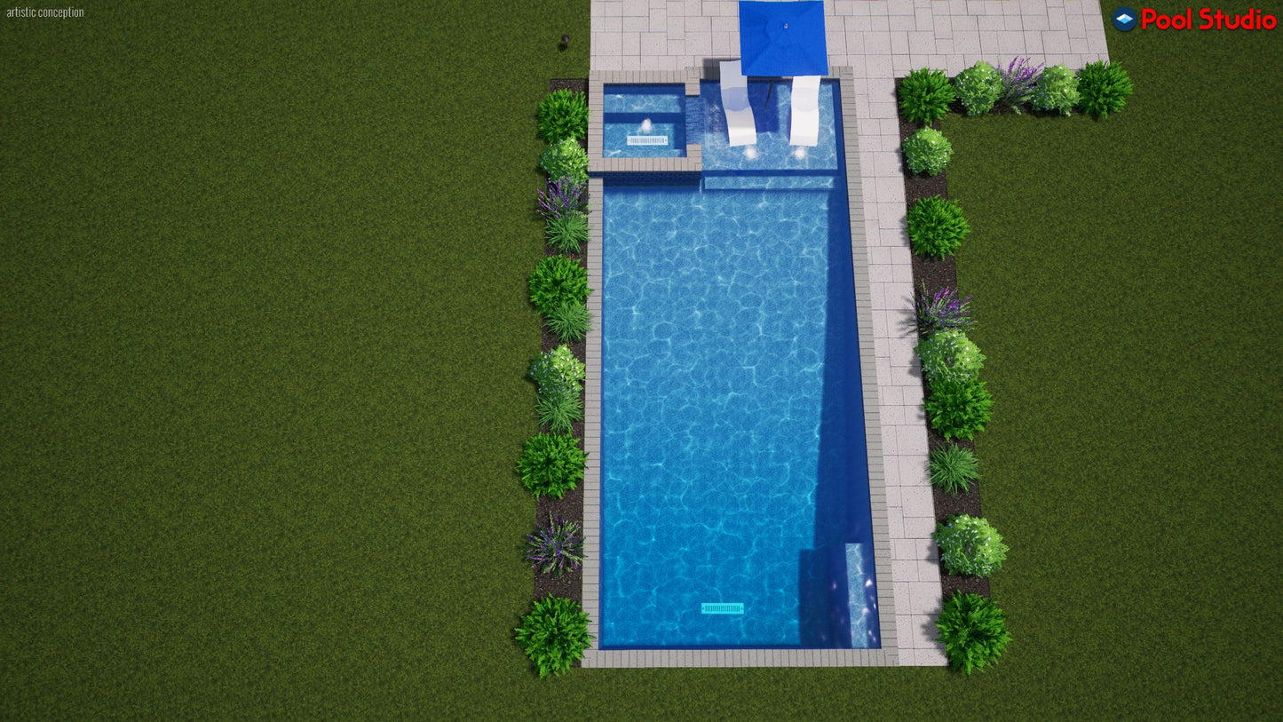 "Farrell" LUXURY CUSTOM 3D POOL DESIGN FOR POOL BUILDER CLIENT