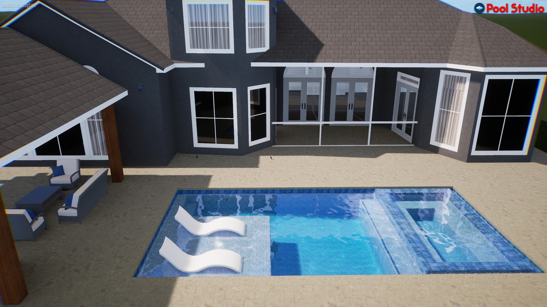 "Shepard" LUXURY CUSTOM 3D POOL DESIGN FOR POOL BUILDER CLIENT – PoolDes