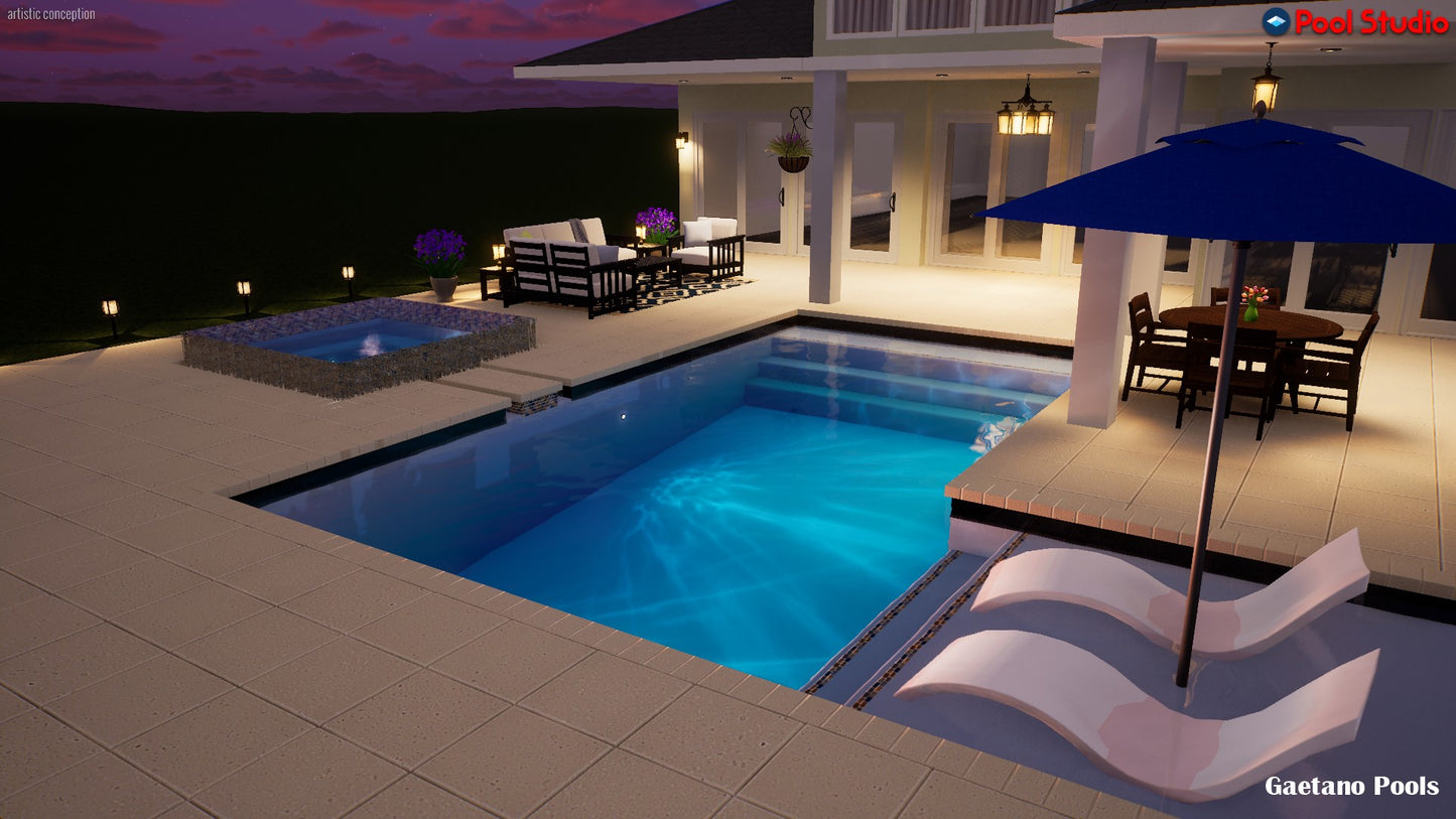 "Taura" LUXURY CUSTOM 3D POOL DESIGN FOR POOL BUILDER CLIENT