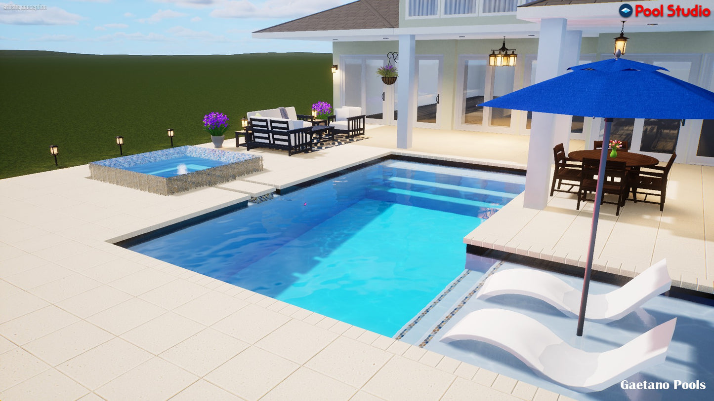 "Taura" LUXURY CUSTOM 3D POOL DESIGN FOR POOL BUILDER CLIENT