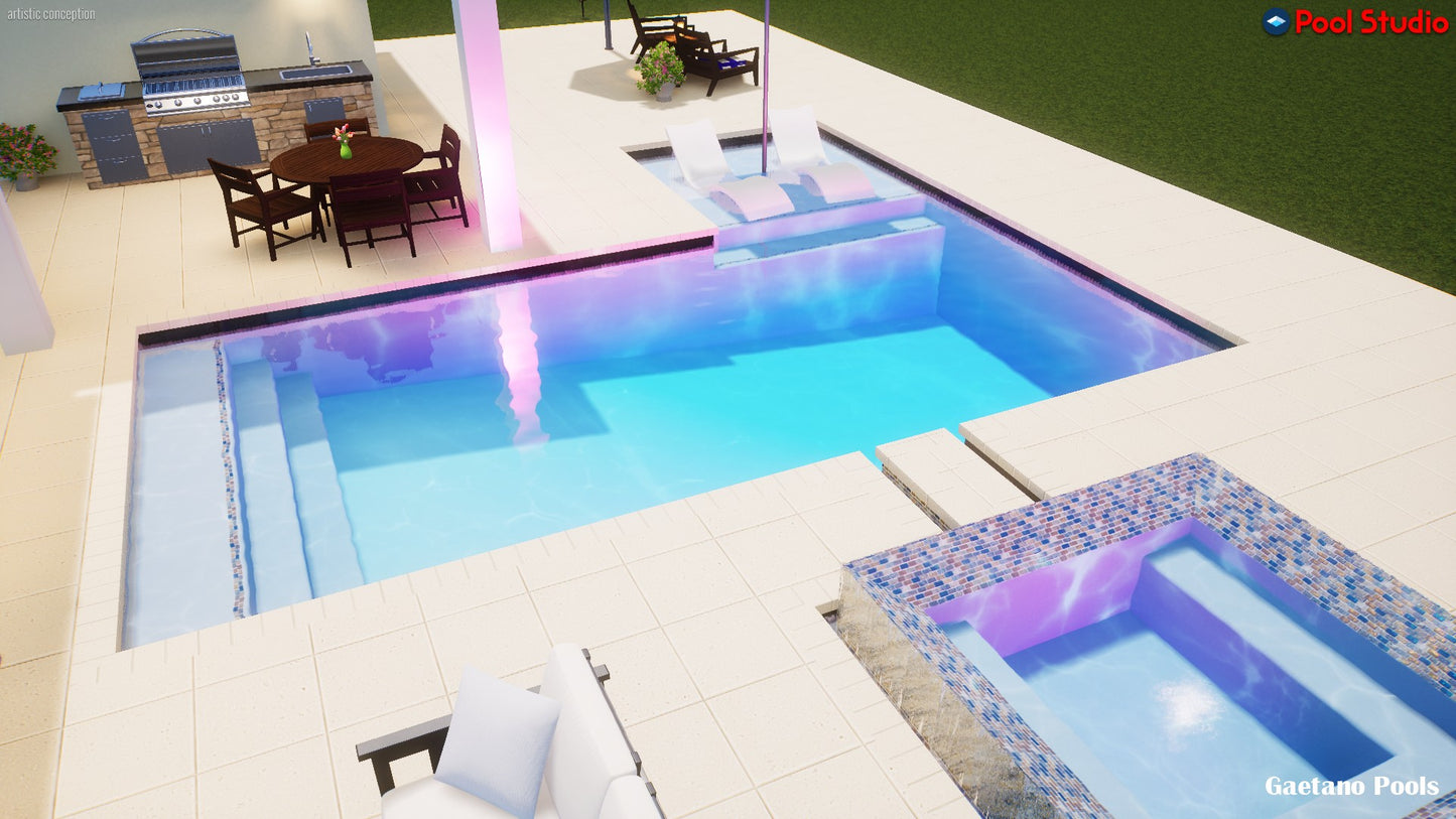 "Taura" LUXURY CUSTOM 3D POOL DESIGN FOR POOL BUILDER CLIENT