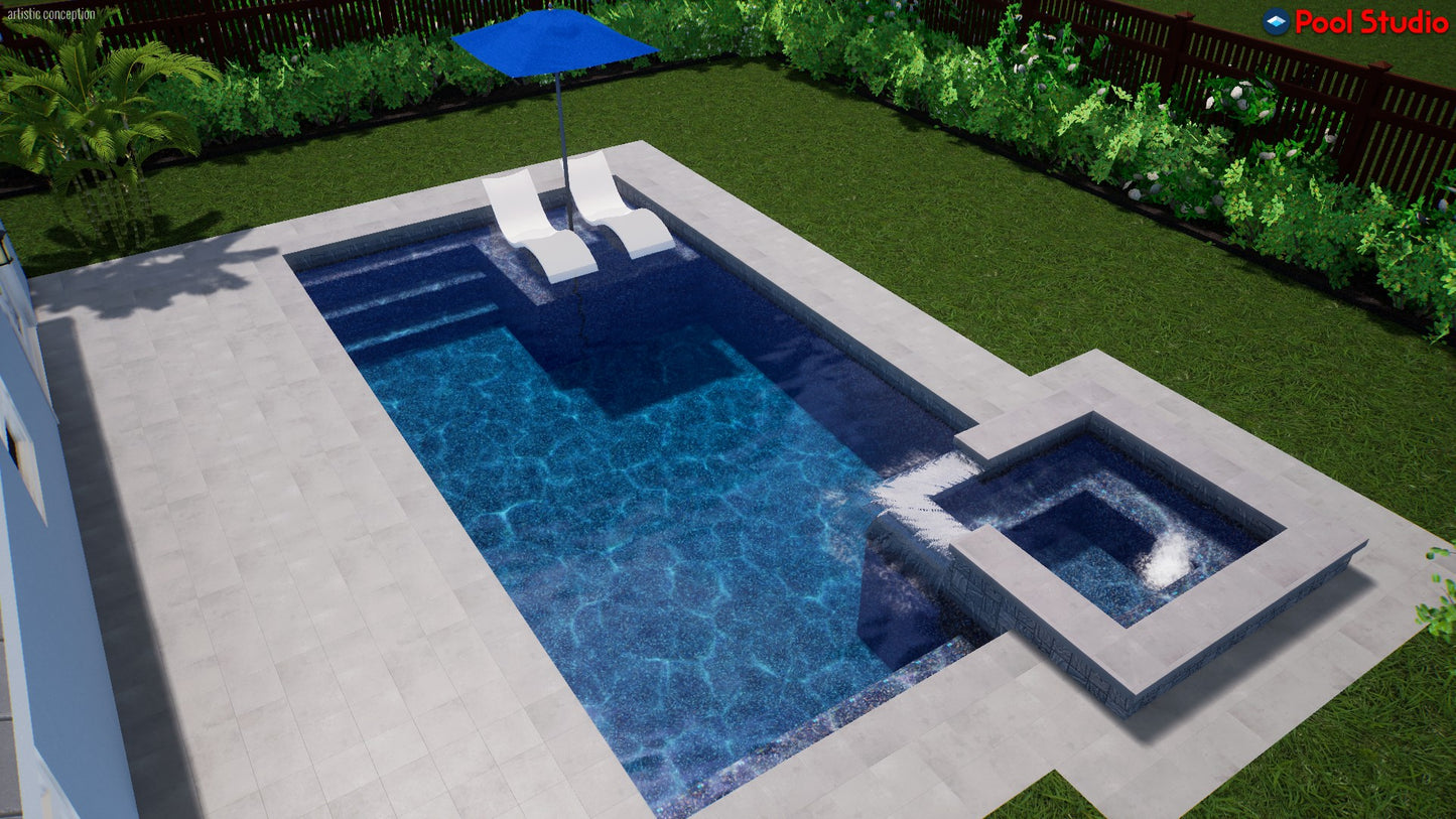 "Nelson" LUXURY CONTEMPORARY 3D POOL DESIGN