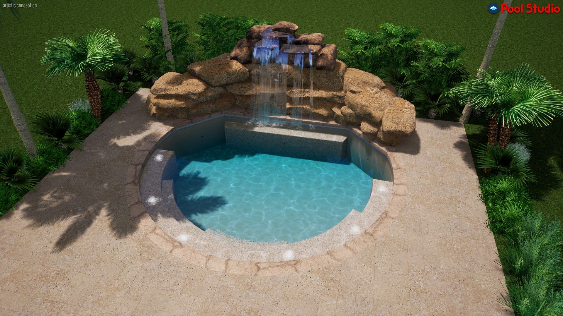 "Oasis" LUXURY CONTEMPORARY 3D POOL DESIGN – PoolDes